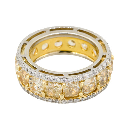 Two Tone 10.34ctw Radiant & Round Brilliant Diamond Eternity Band