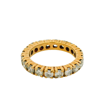 14k Yellow Gold Natural 2.0 Carat Round Brilliant Diamond Eternity Ring