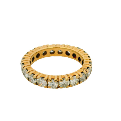 14k Yellow Gold Natural 2.0 Carat Round Brilliant Diamond Eternity Ring