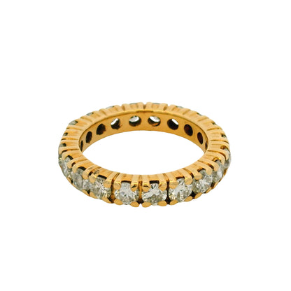 14k Yellow Gold Natural 2.0 Carat Round Brilliant Diamond Eternity Ring
