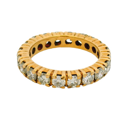 14k Yellow Gold Natural 2.0 Carat Round Brilliant Diamond Eternity Ring