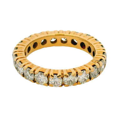 14k Yellow Gold Natural 2.0 Carat Round Brilliant Diamond Eternity Ring