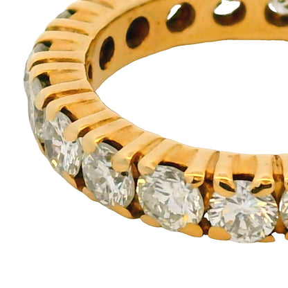 14k Yellow Gold Natural 2.0 Carat Round Brilliant Diamond Eternity Ring