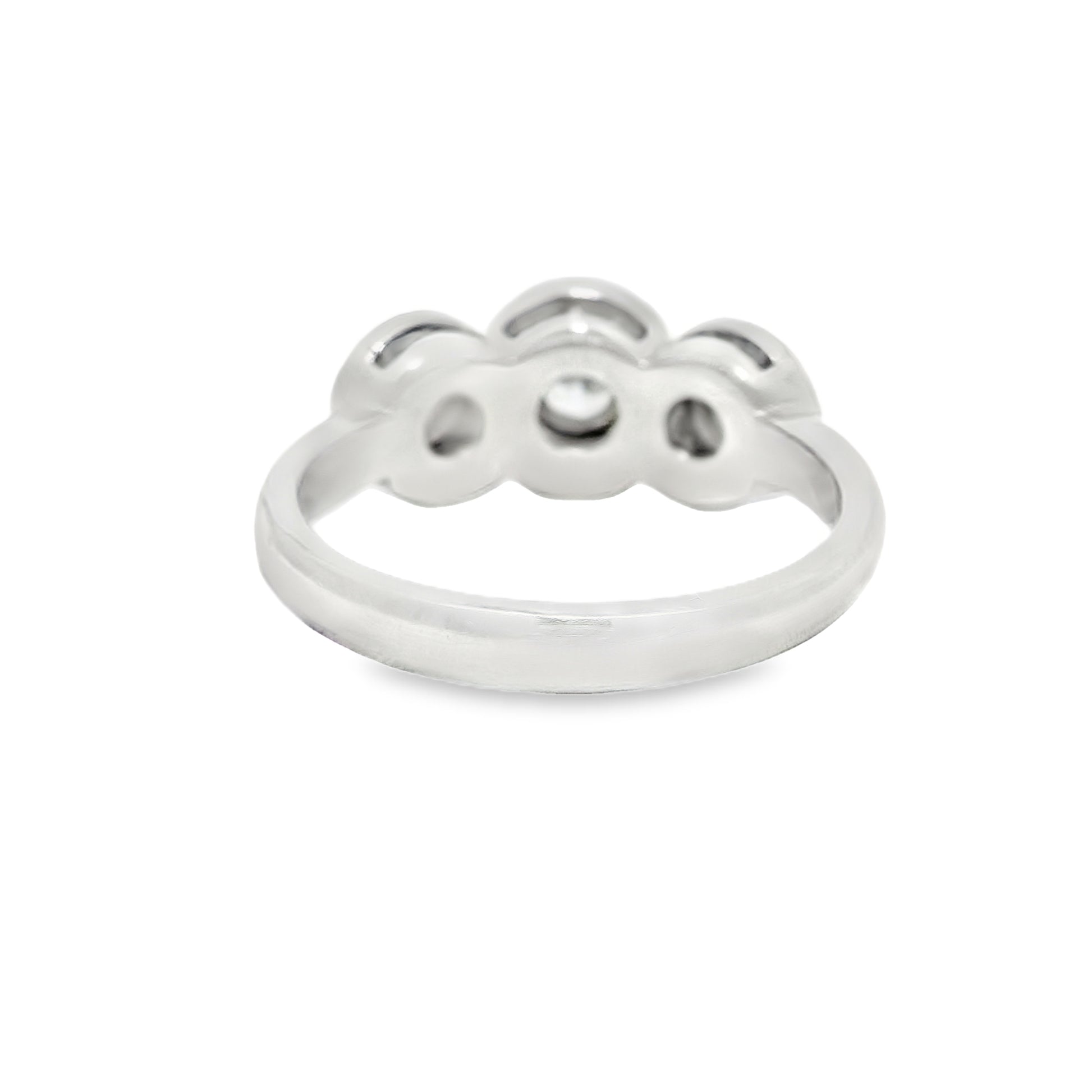 Tiffany & Co. Platinum 0.55 Carat Round Brilliant Diamond Halo 3 Circle Ring