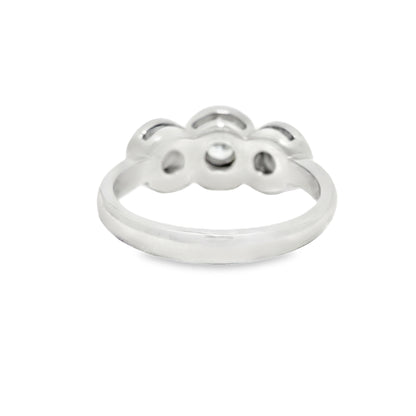 Tiffany & Co. Platinum 0.55 Carat Round Brilliant Diamond Halo 3 Circle Ring