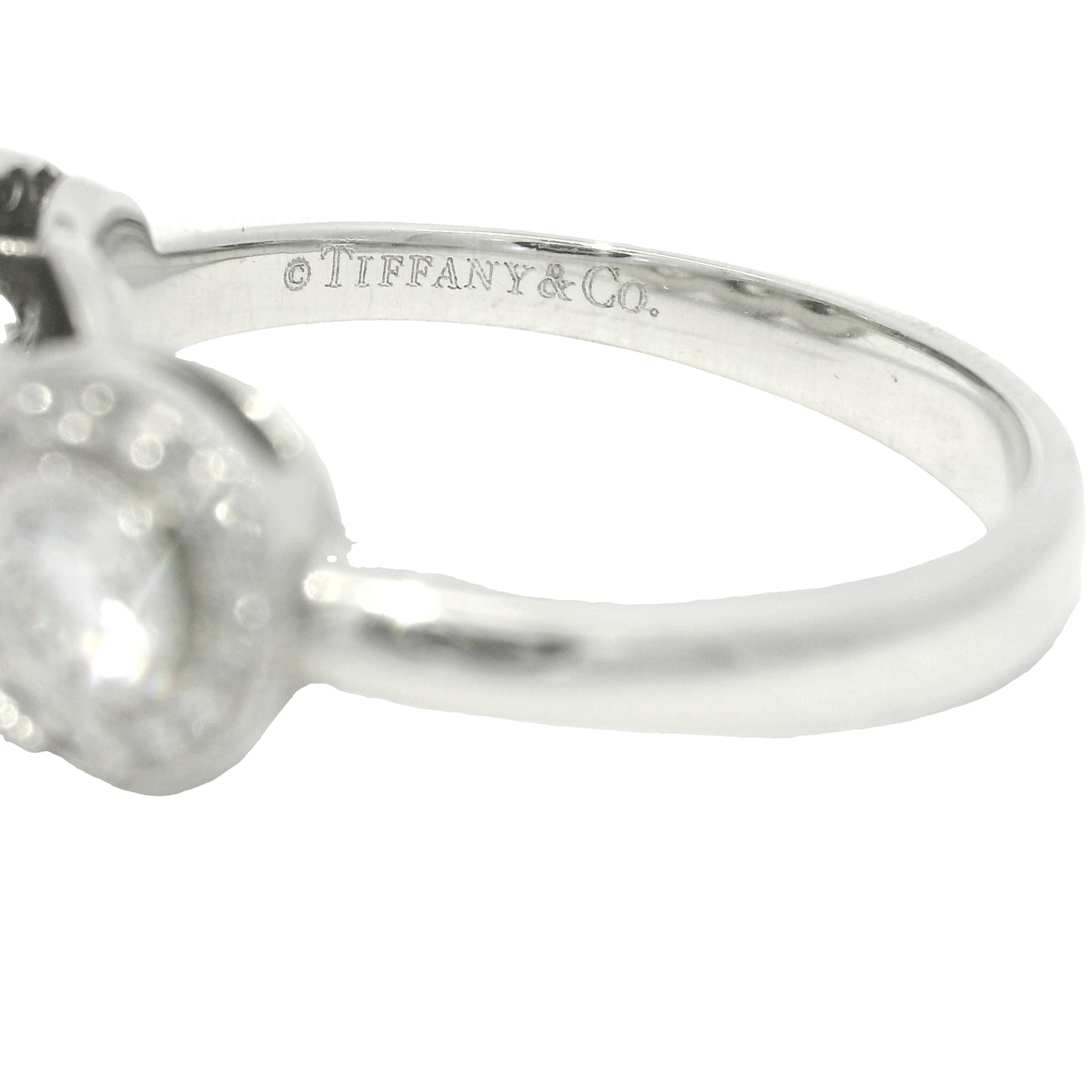 Tiffany & Co. Platinum 0.55 Carat Round Brilliant Diamond Halo 3 Circle Ring