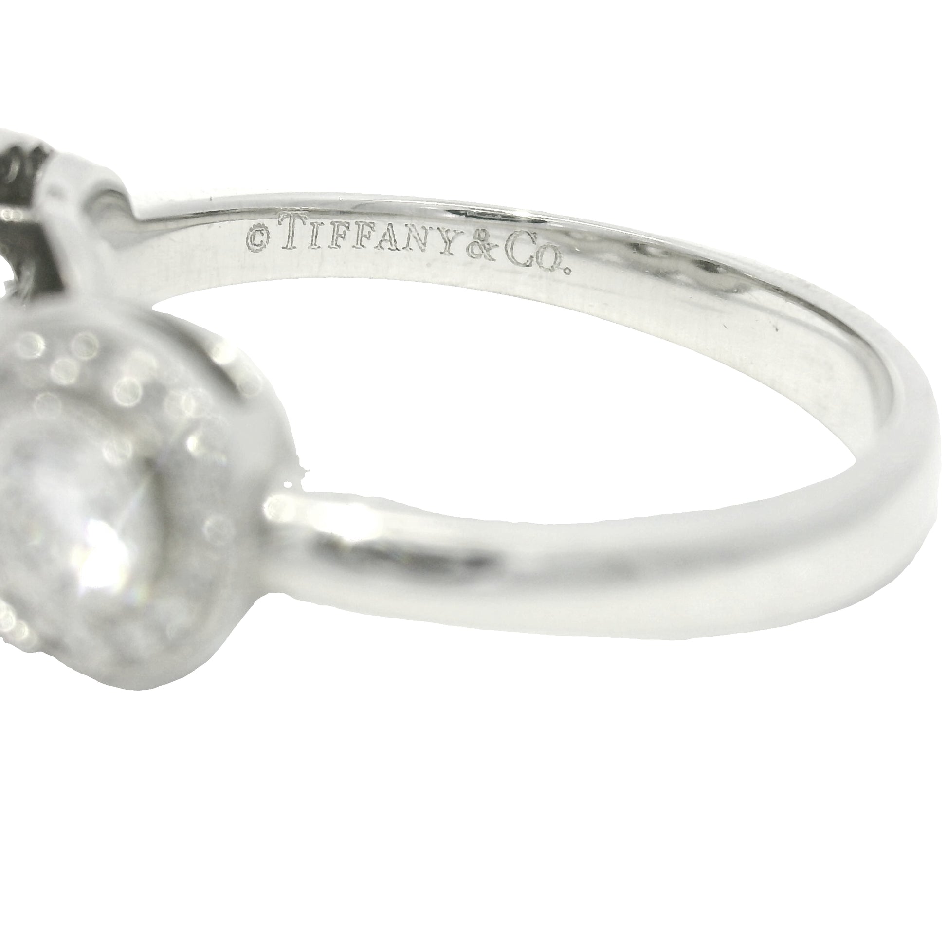 Tiffany & Co. Platinum 0.55 Carat Round Brilliant Diamond Halo 3 Circle Ring