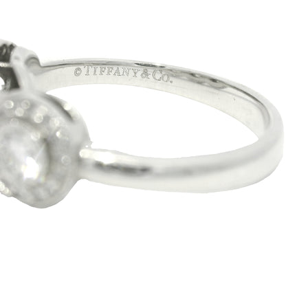 Tiffany & Co. Platinum 0.55 Carat Round Brilliant Diamond Halo 3 Circle Ring
