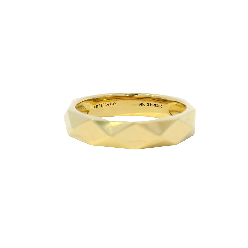 Gabriel & Co. 14K Yellow Gold Faceted Wide Ring