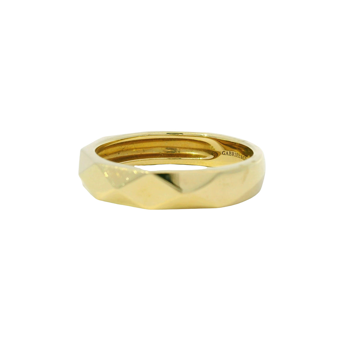 Gabriel & Co. 14K Yellow Gold Faceted Wide Ring