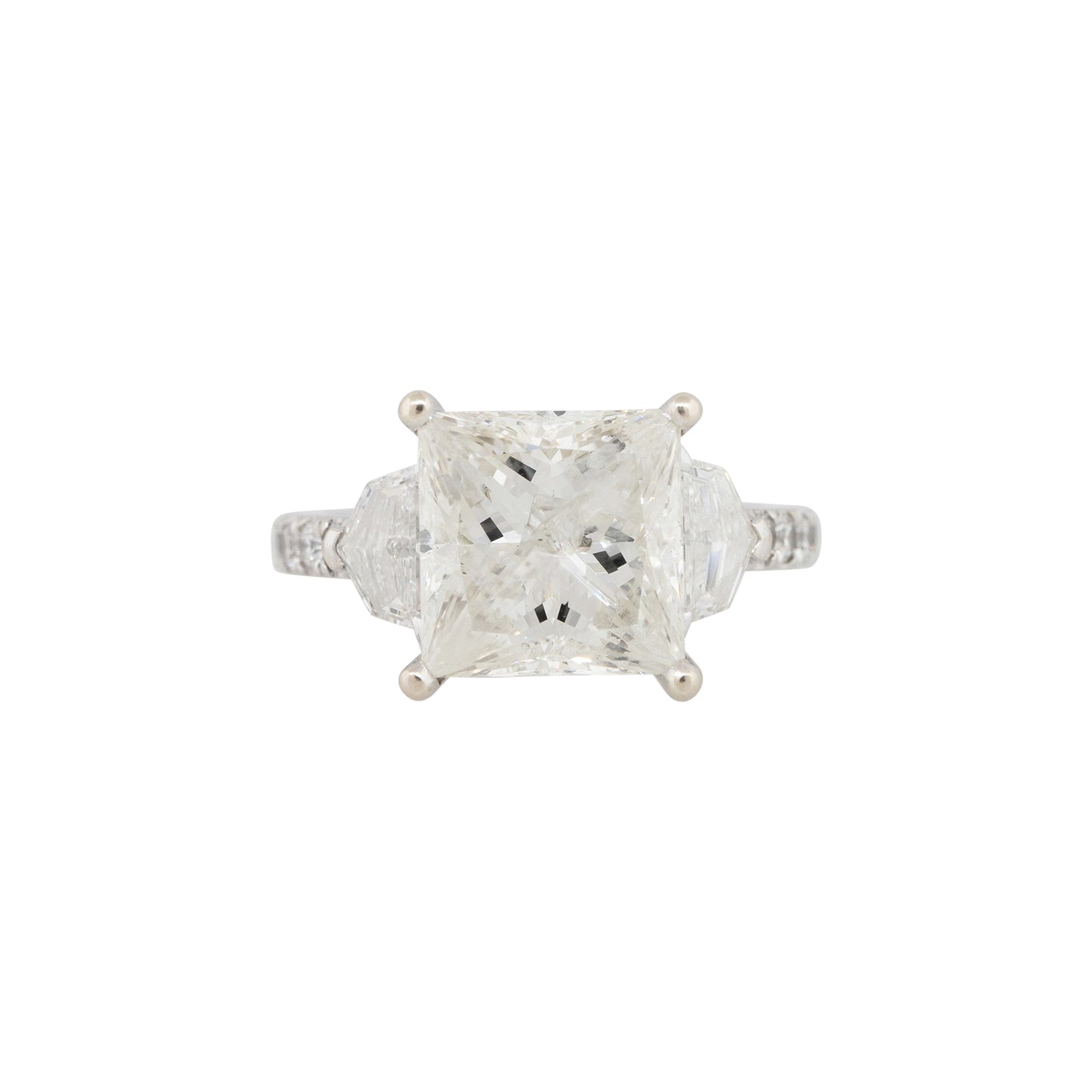 18k White Gold 5.54ctw Princess Cut Diamond Engagement Ring