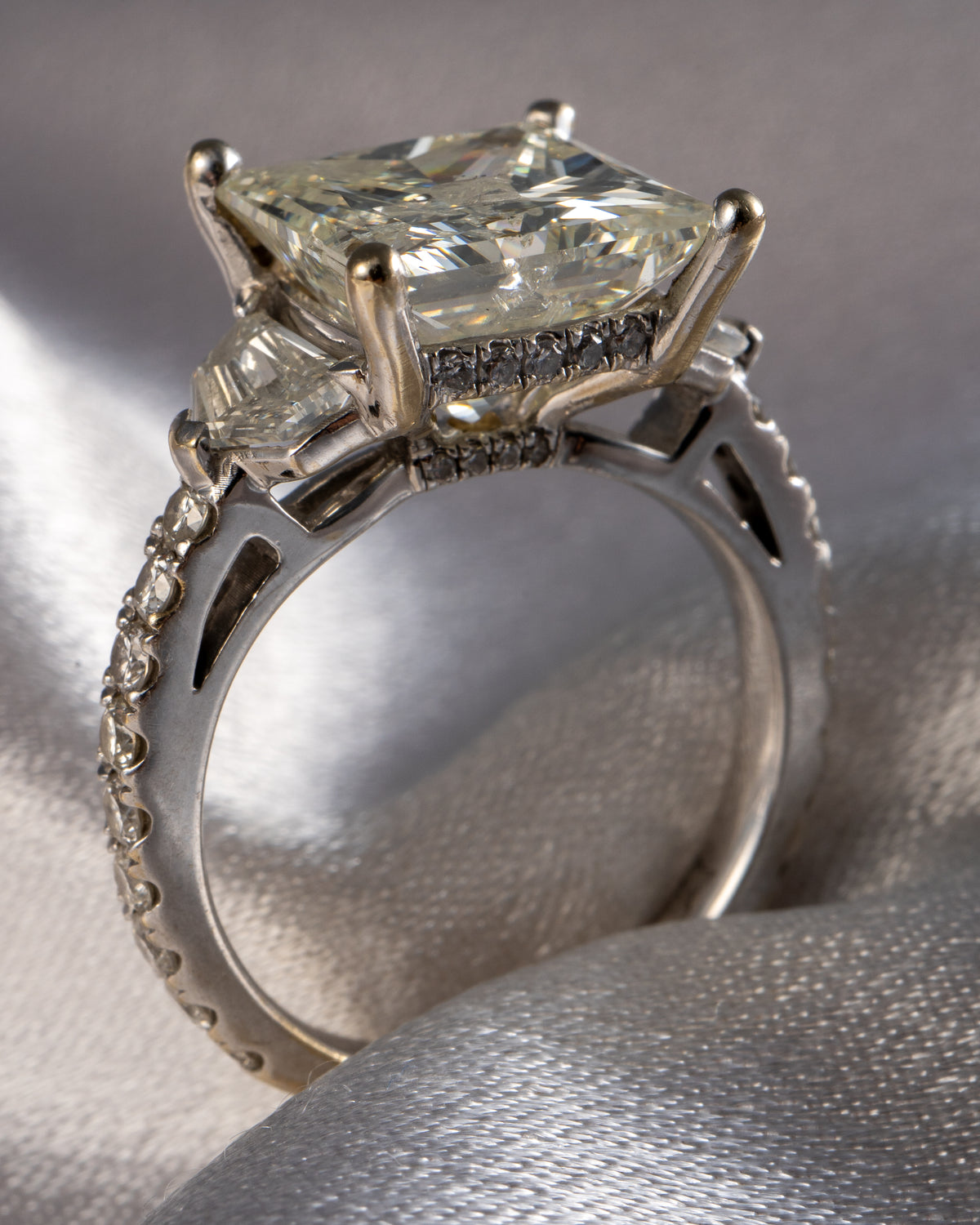 18k White Gold 5.54ctw Princess Cut Diamond Engagement Ring
