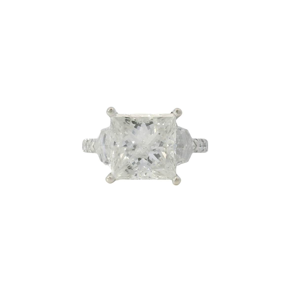 18k White Gold 5.54ctw Princess Cut Diamond Engagement Ring