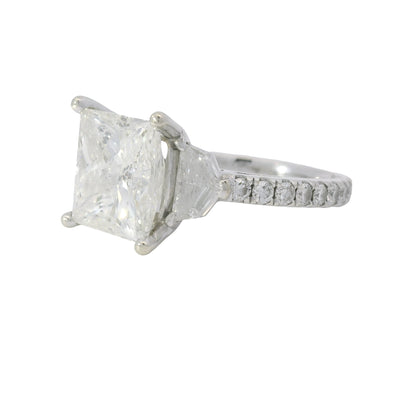 18k White Gold 5.54ctw Princess Cut Diamond Engagement Ring — product photo 10