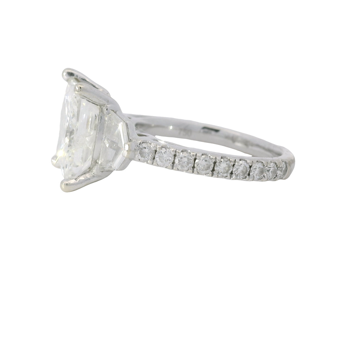 18k White Gold 5.54ctw Princess Cut Diamond Engagement Ring — product photo 11