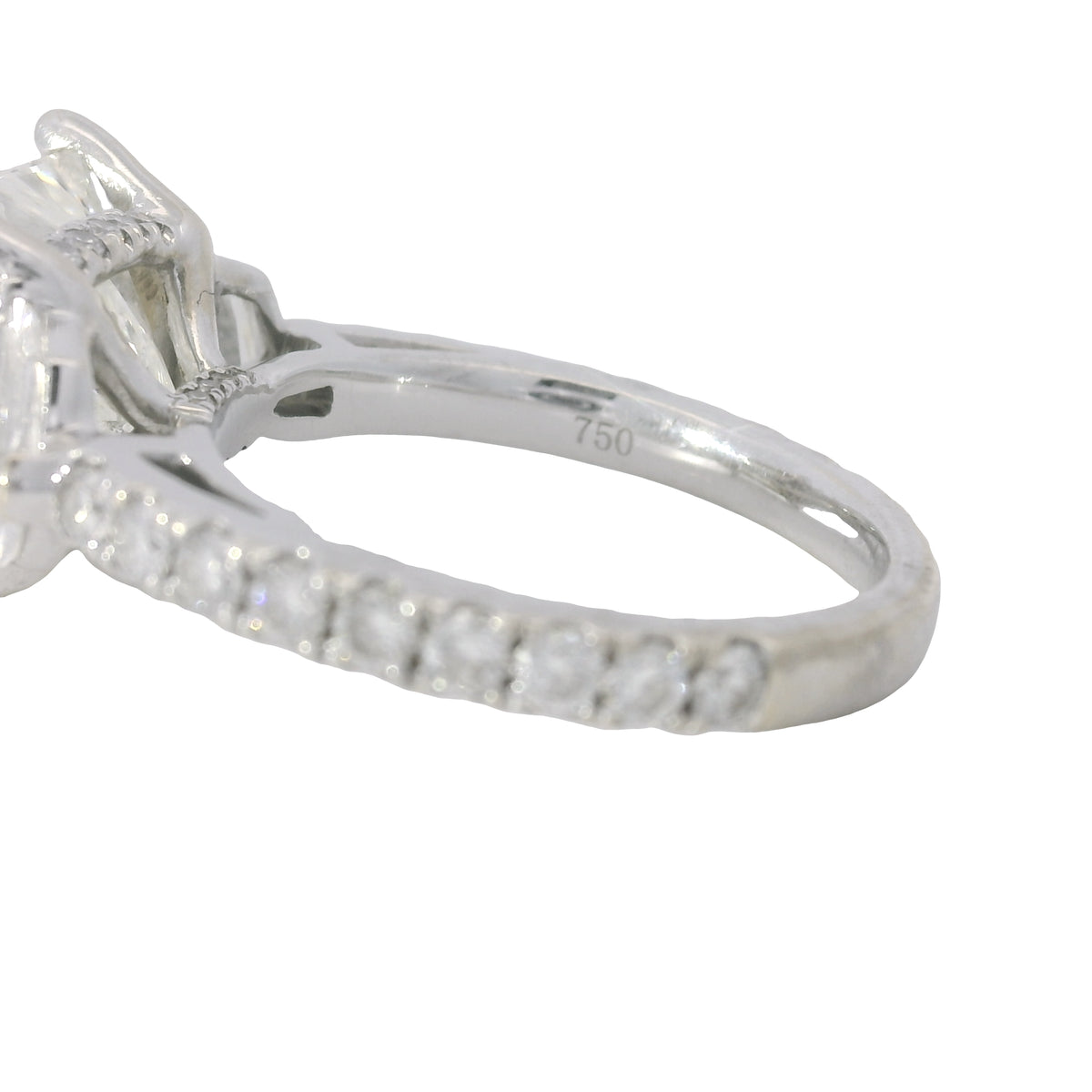 18k White Gold 5.54ctw Princess Cut Diamond Engagement Ring — product photo 12