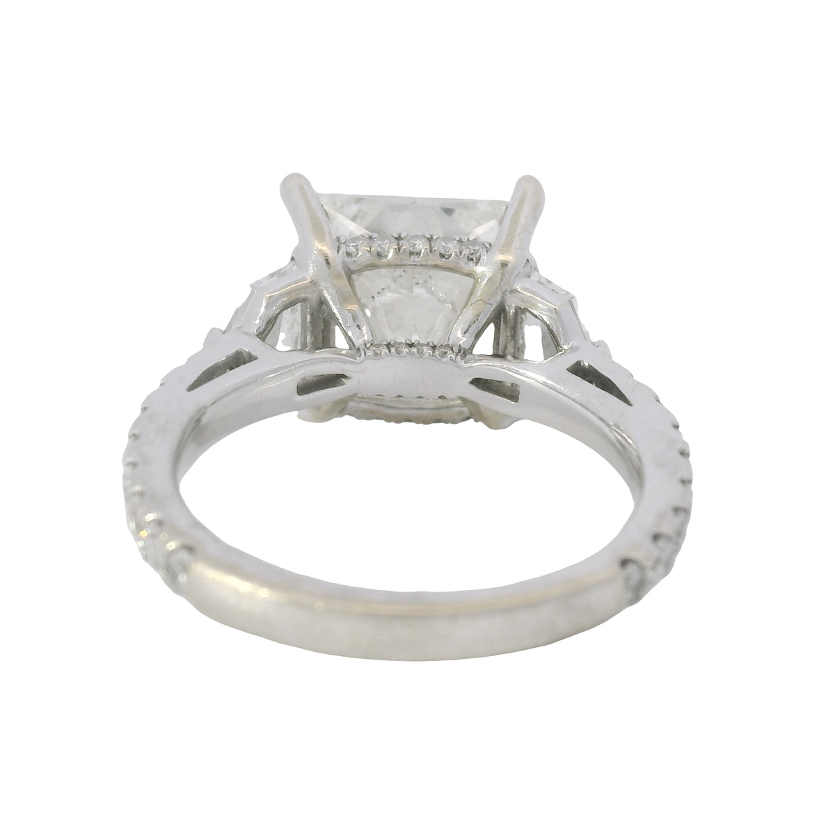 18k White Gold 5.54ctw Princess Cut Diamond Engagement Ring — product photo 13