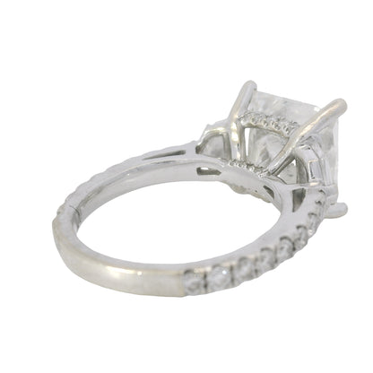 18k White Gold 5.54ctw Princess Cut Diamond Engagement Ring — product photo 14