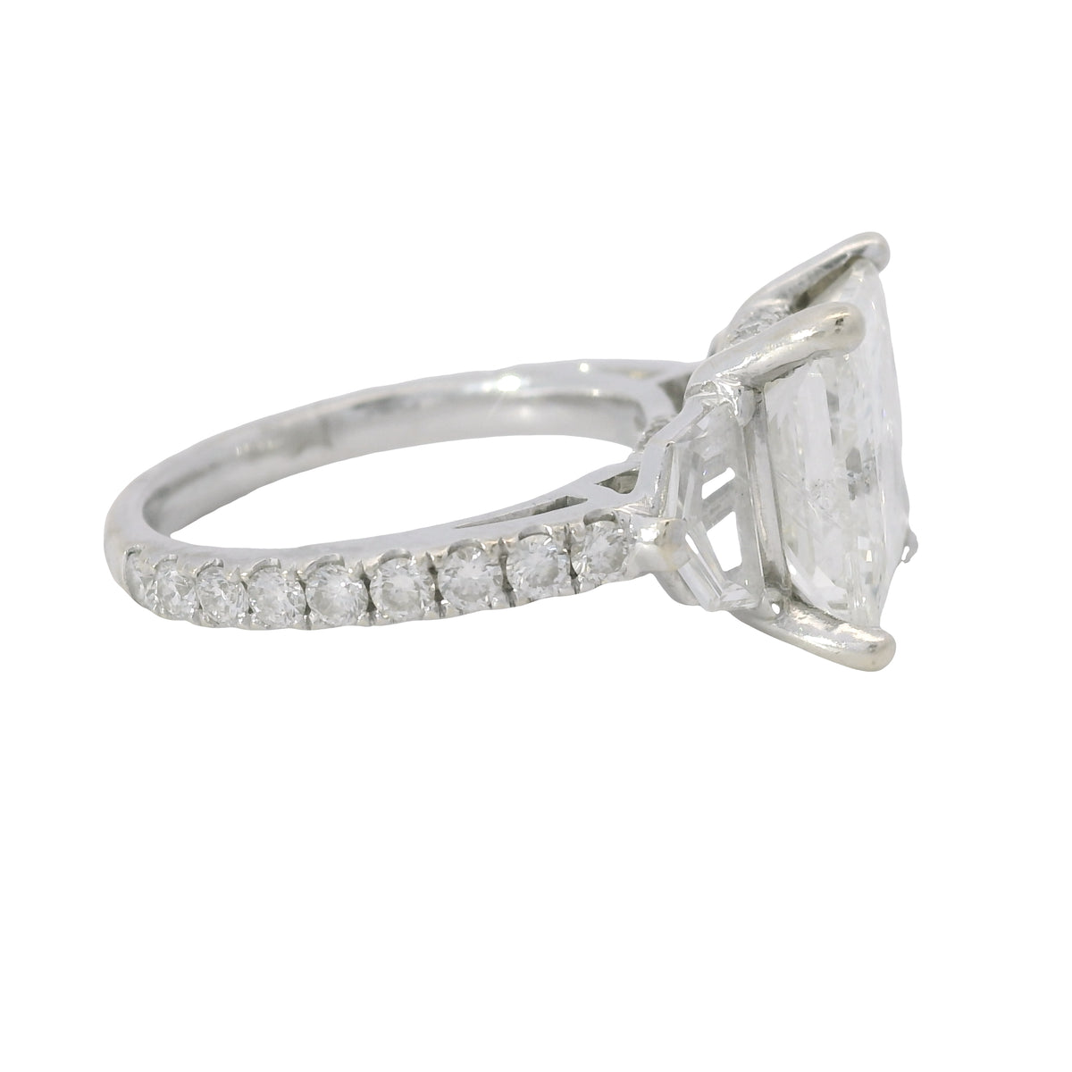 18k White Gold 5.54ctw Princess Cut Diamond Engagement Ring — product photo 15