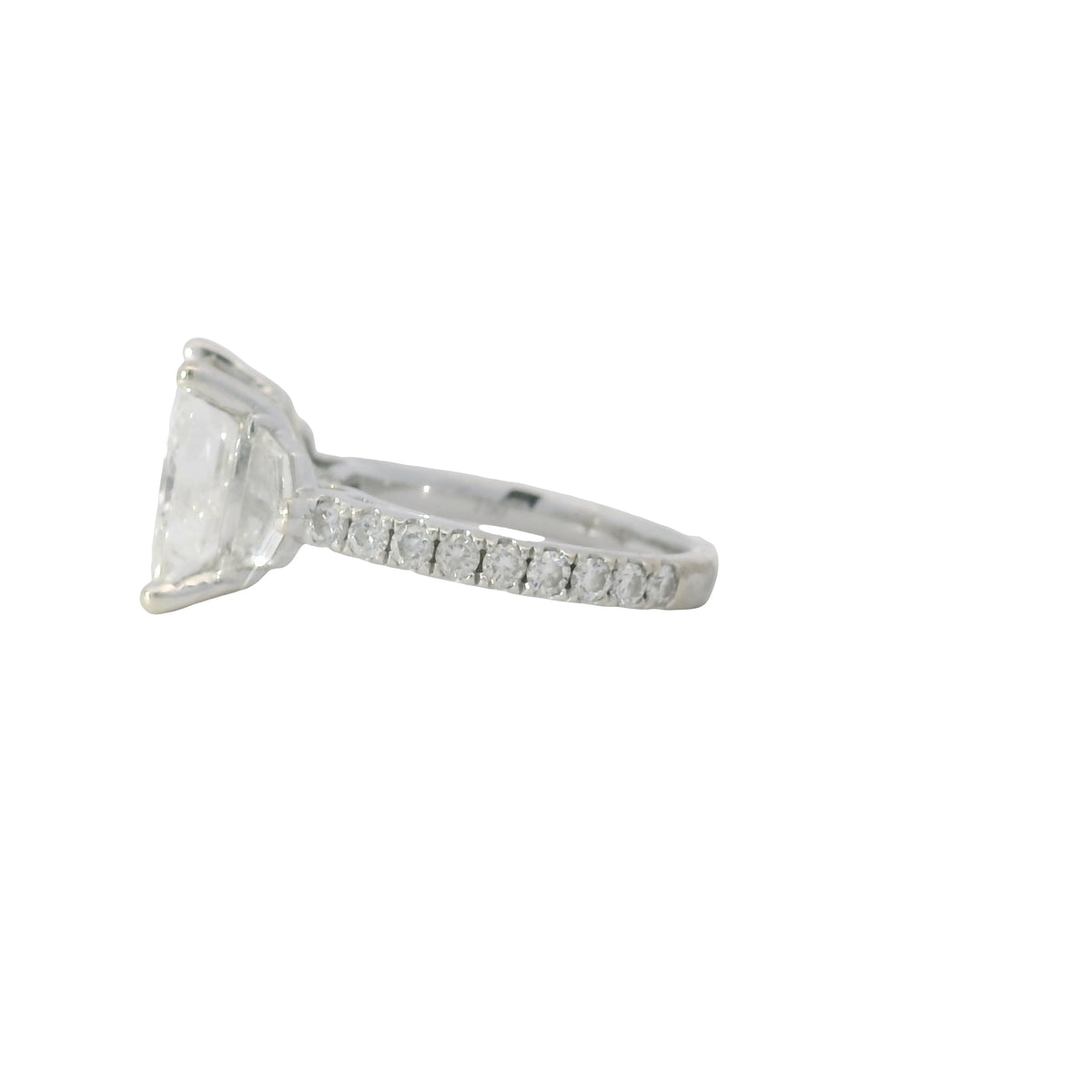 18k White Gold 5.54ctw Princess Cut Diamond Engagement Ring — product photo 17