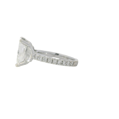 18k White Gold 5.54ctw Princess Cut Diamond Engagement Ring — product photo 17