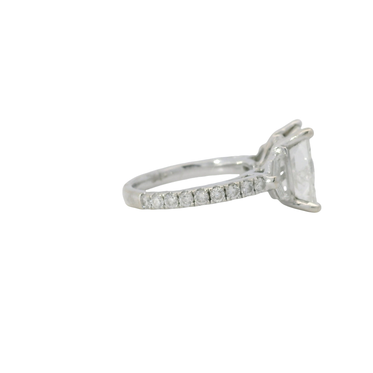 18k White Gold 5.54ctw Princess Cut Diamond Engagement Ring — product photo 19