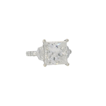 18k White Gold 5.54ctw Princess Cut Diamond Engagement Ring — product photo 20