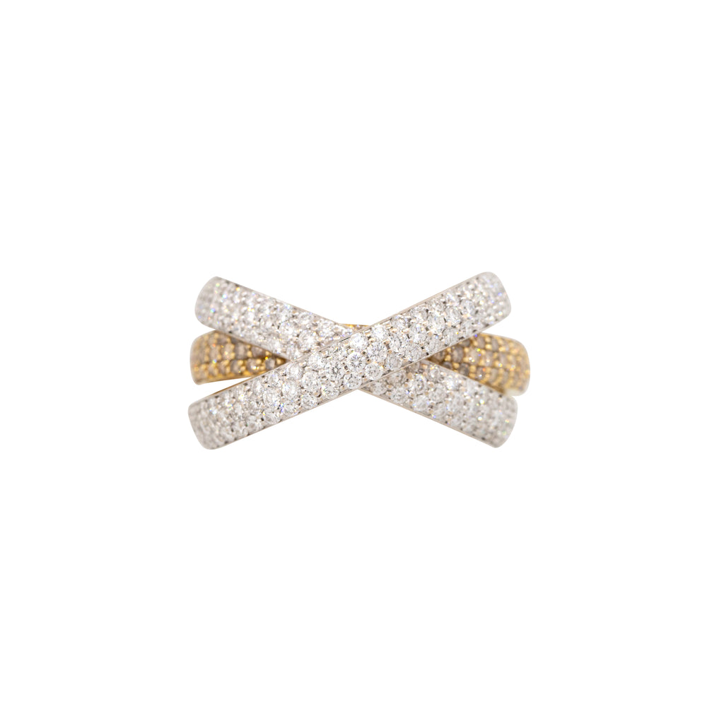 18k Two-Tone Gold 2.75ctw Pave Diamond Rolling Rings Set of 3