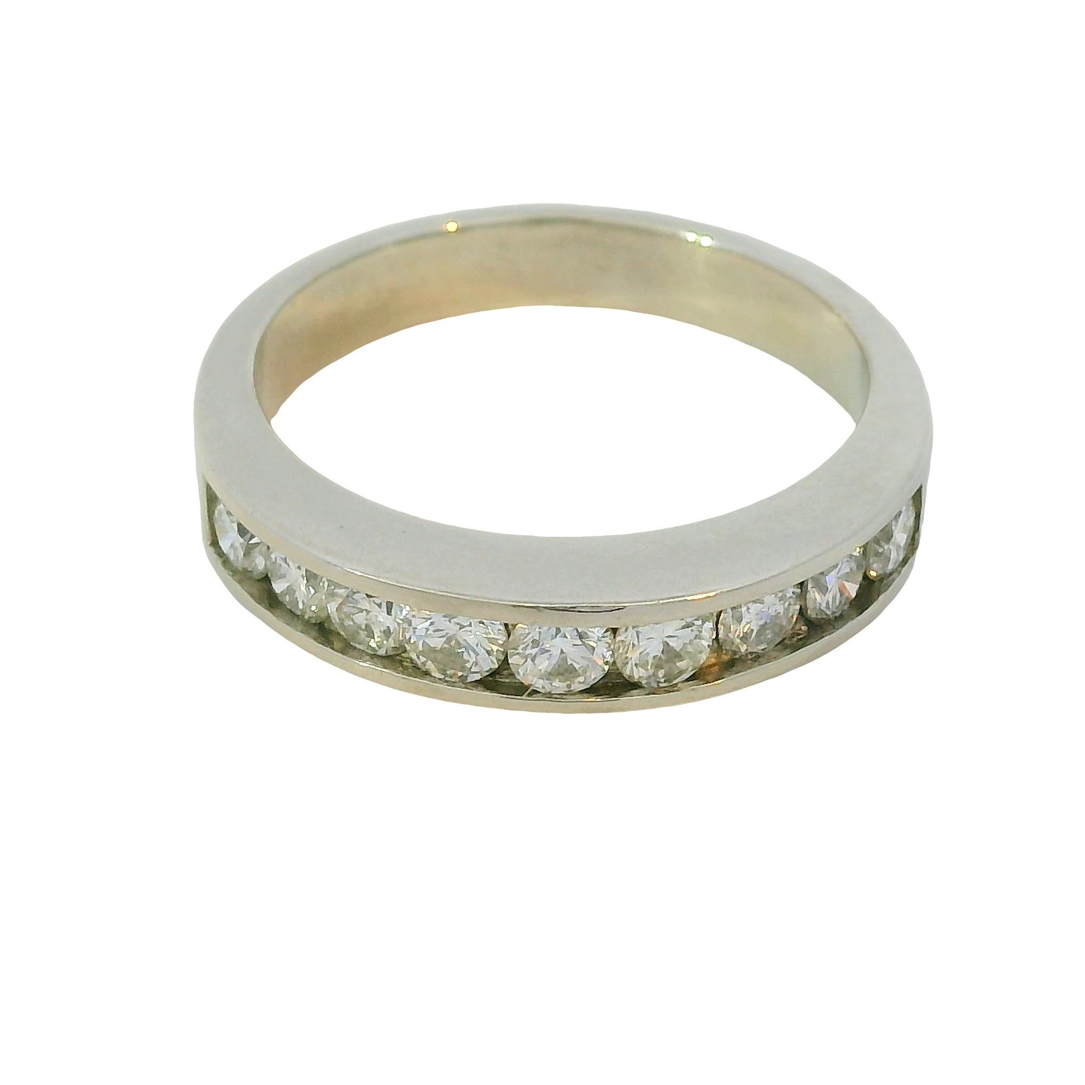 Platinum 0.55ctw Round Brilliant Cut Diamond Channel Set Wedding Band