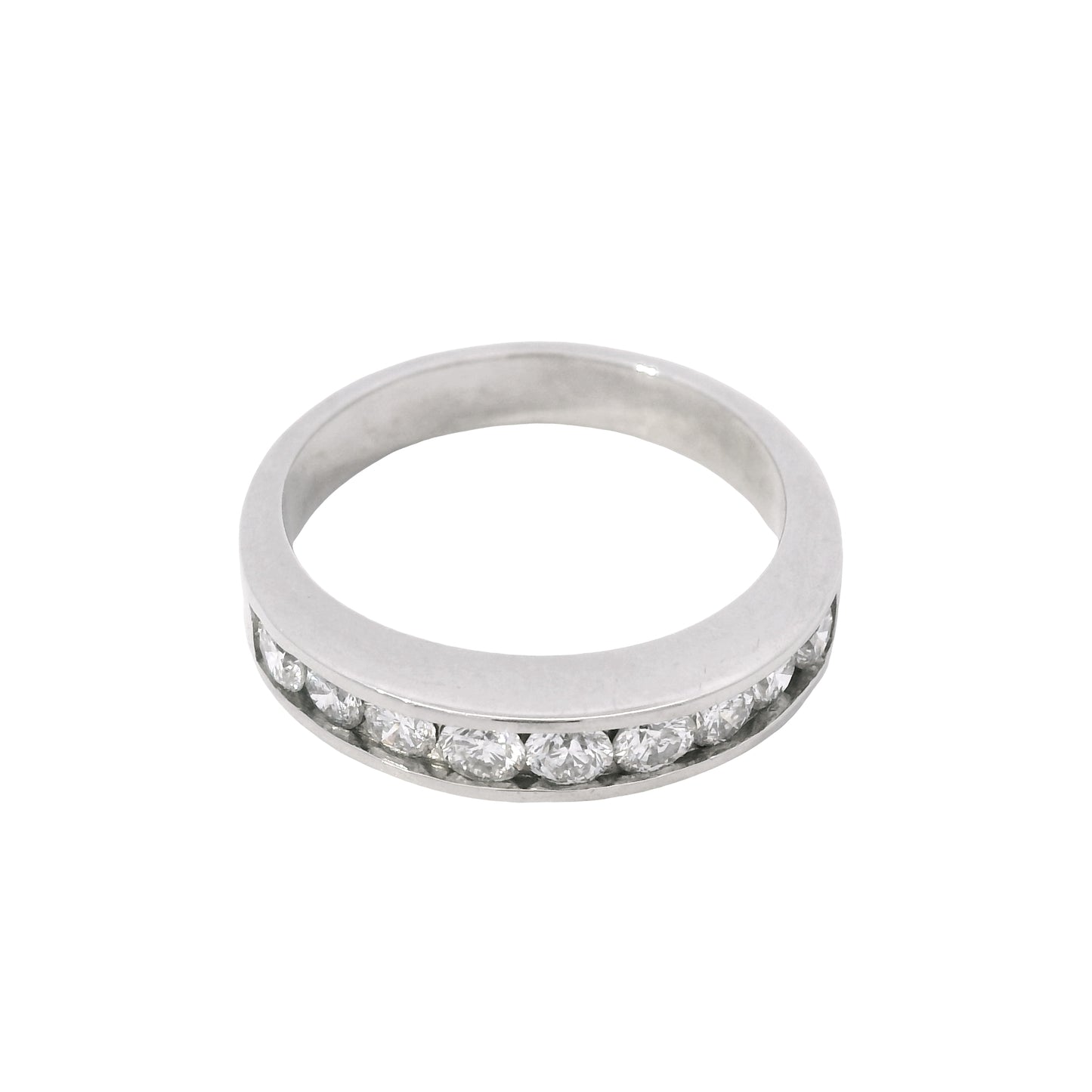 Platinum 0.55ctw Round Brilliant Cut Diamond Channel Set Wedding Band