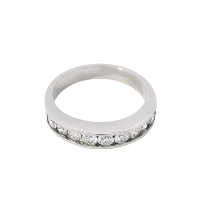 Platinum 0.55ctw Round Brilliant Cut Diamond Channel Set Wedding Band