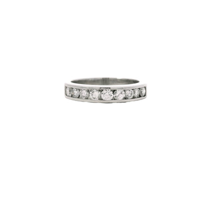 Platinum 0.55ctw Round Brilliant Cut Diamond Channel Set Wedding Band