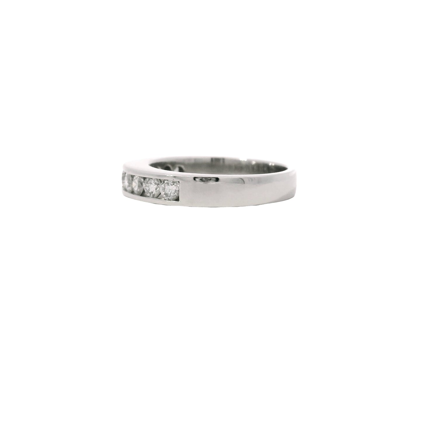 Platinum 0.55ctw Round Brilliant Cut Diamond Channel Set Wedding Band