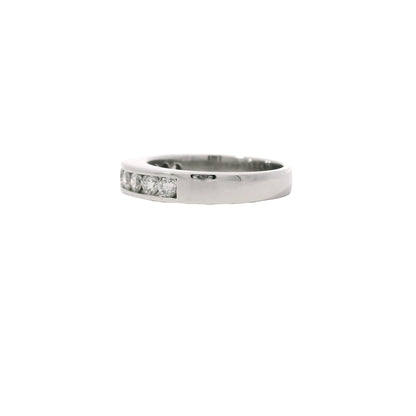 Platinum 0.55ctw Round Brilliant Cut Diamond Channel Set Wedding Band