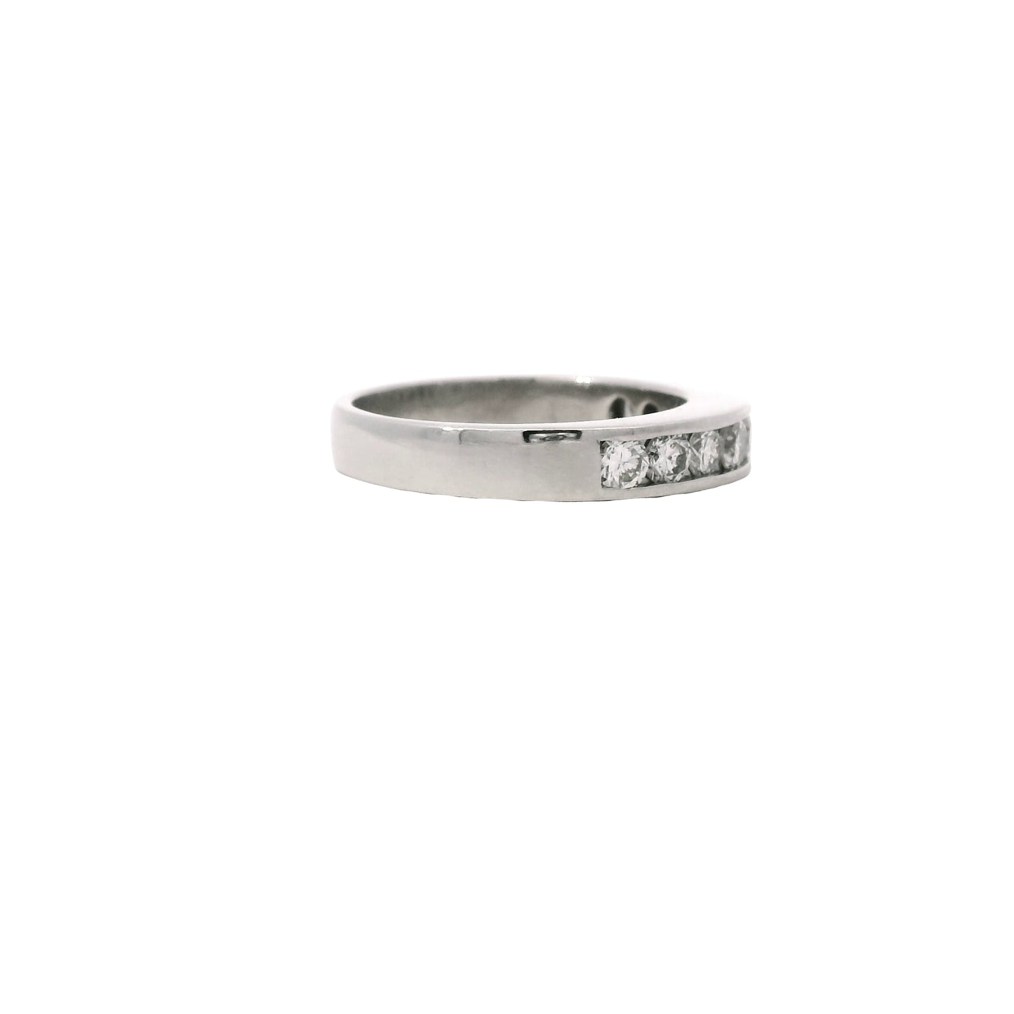 Platinum 0.55ctw Round Brilliant Cut Diamond Channel Set Wedding Band