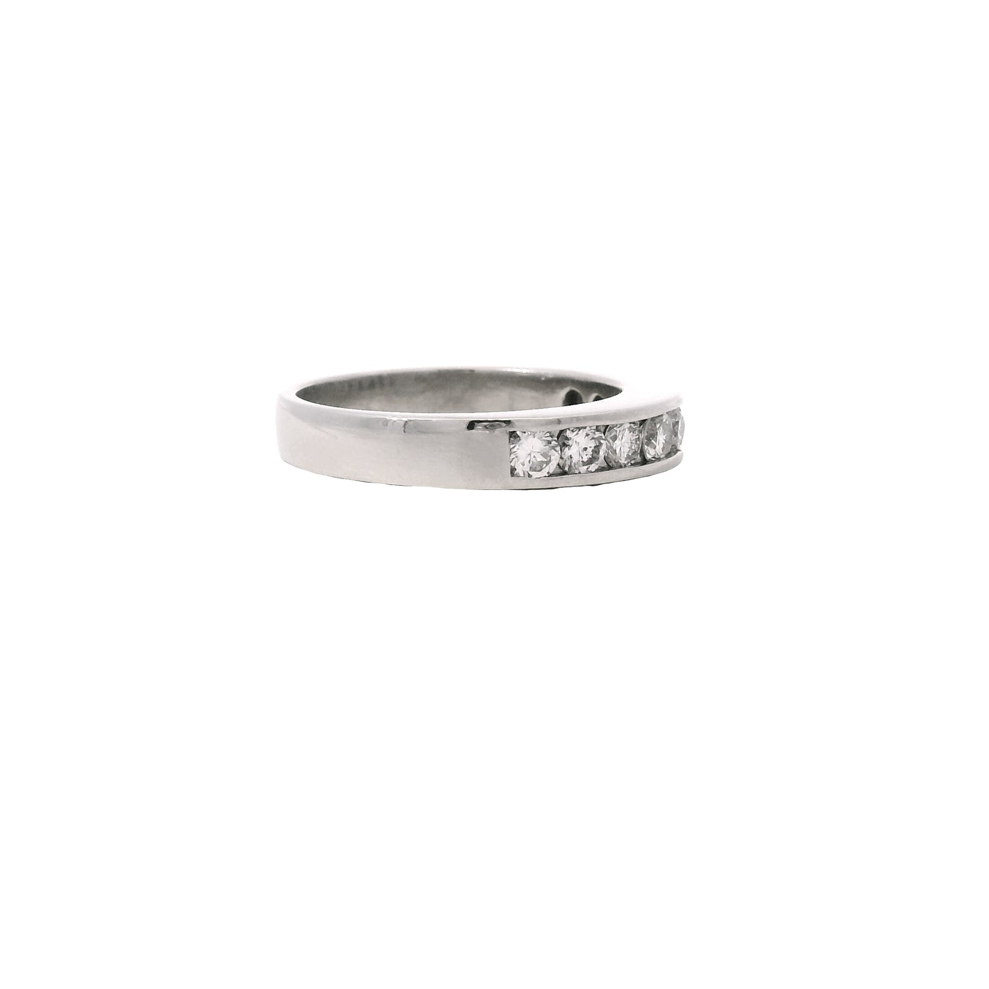 Platinum 0.55ctw Round Brilliant Cut Diamond Channel Set Wedding Band