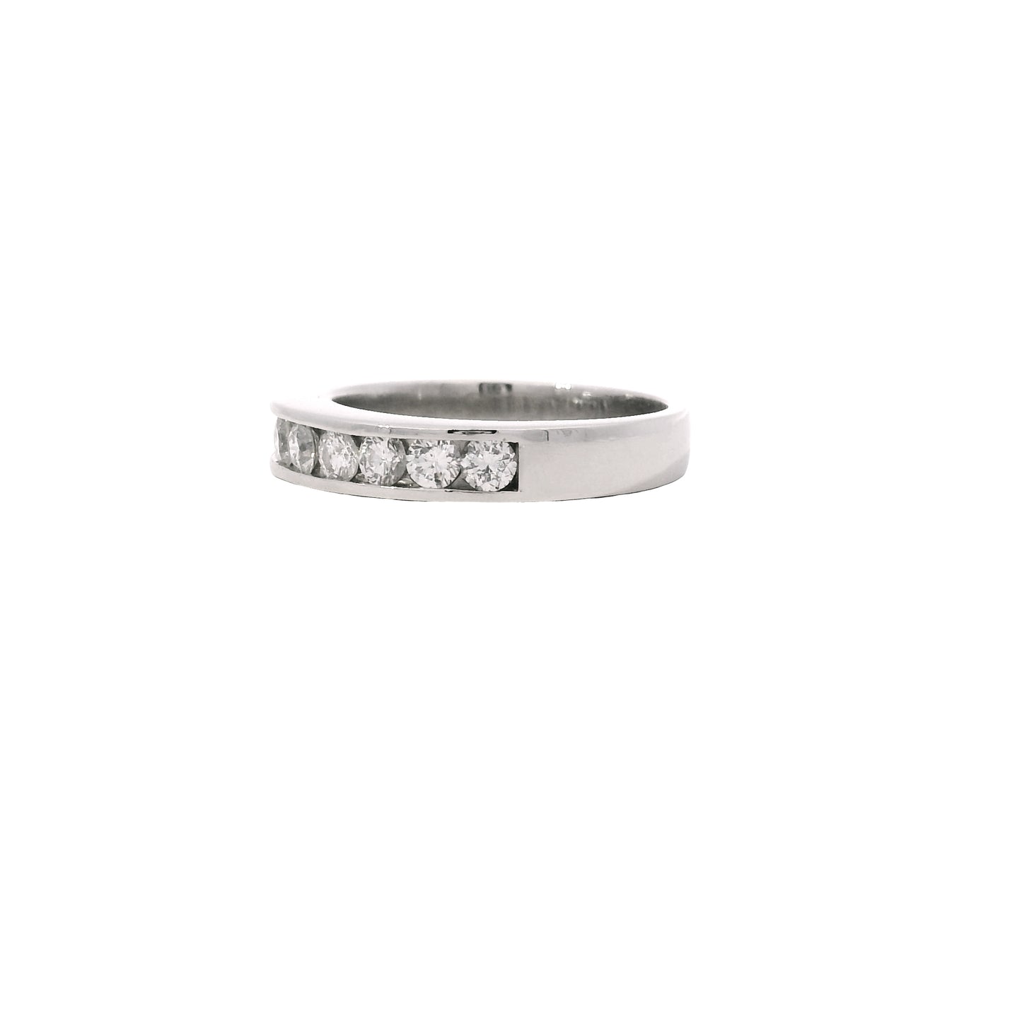 Platinum 0.55ctw Round Brilliant Cut Diamond Channel Set Wedding Band