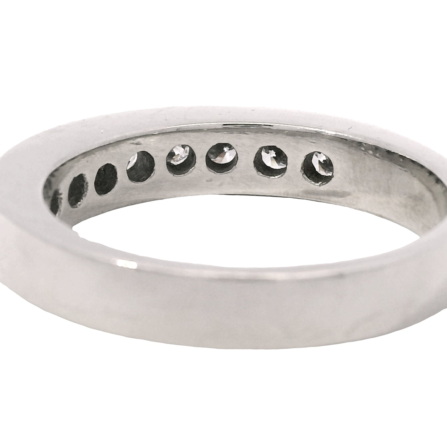 Platinum 0.55ctw Round Brilliant Cut Diamond Channel Set Wedding Band