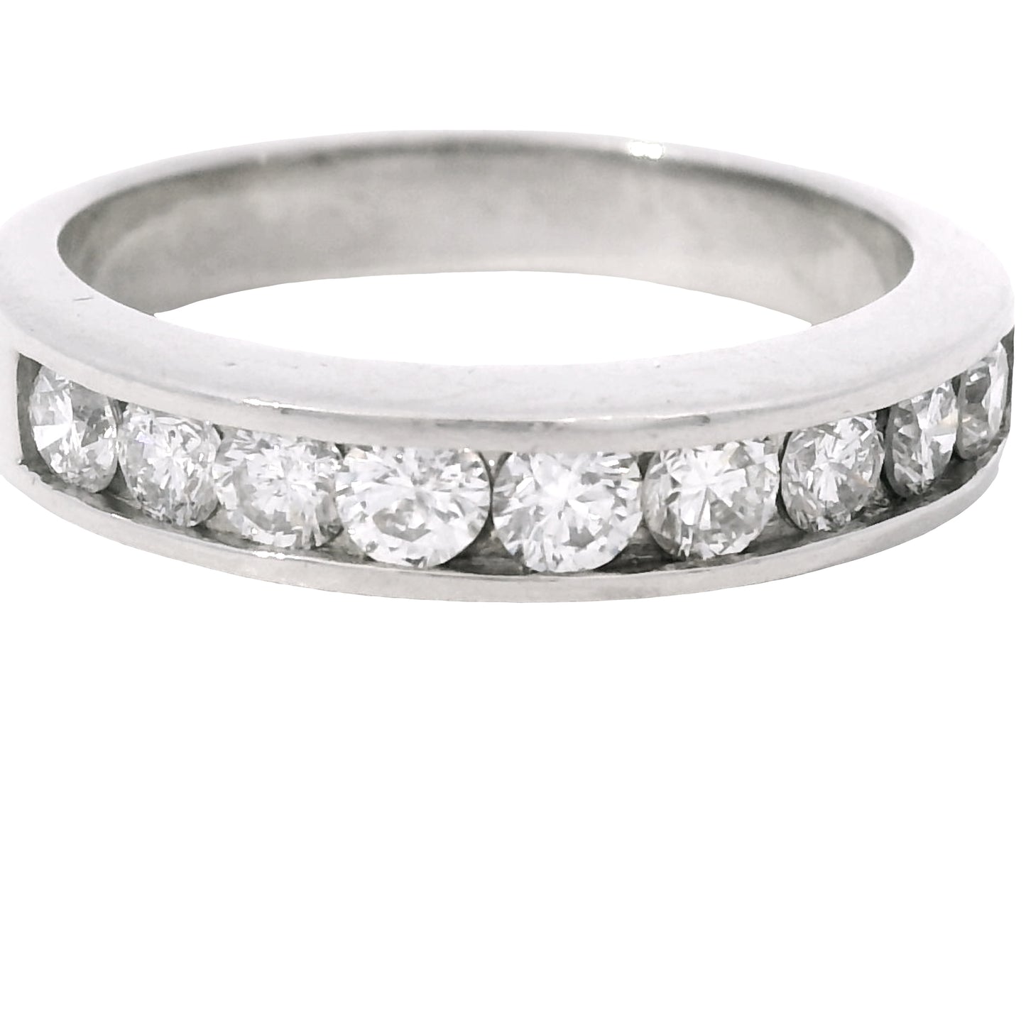 Platinum 0.55ctw Round Brilliant Cut Diamond Channel Set Wedding Band