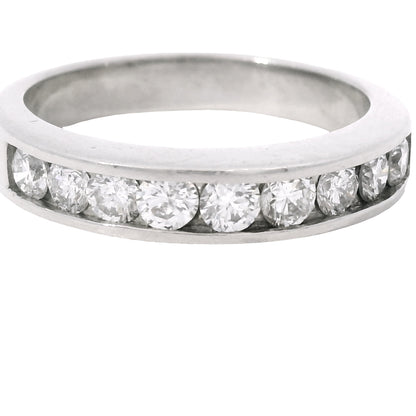 Platinum 0.55ctw Round Brilliant Cut Diamond Channel Set Wedding Band