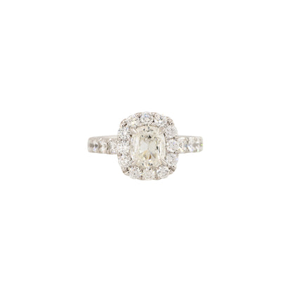 GIA 18k White Gold 2.18ctw Cushion Cut Diamond Engagement Ring