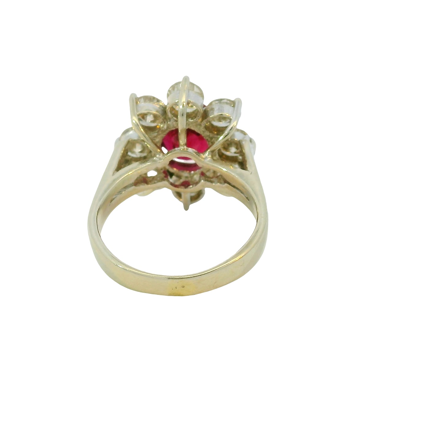 14k White Gold 2.15cts Tourmaline & 2.28cts Round Brilliant Diamond Flower Ring