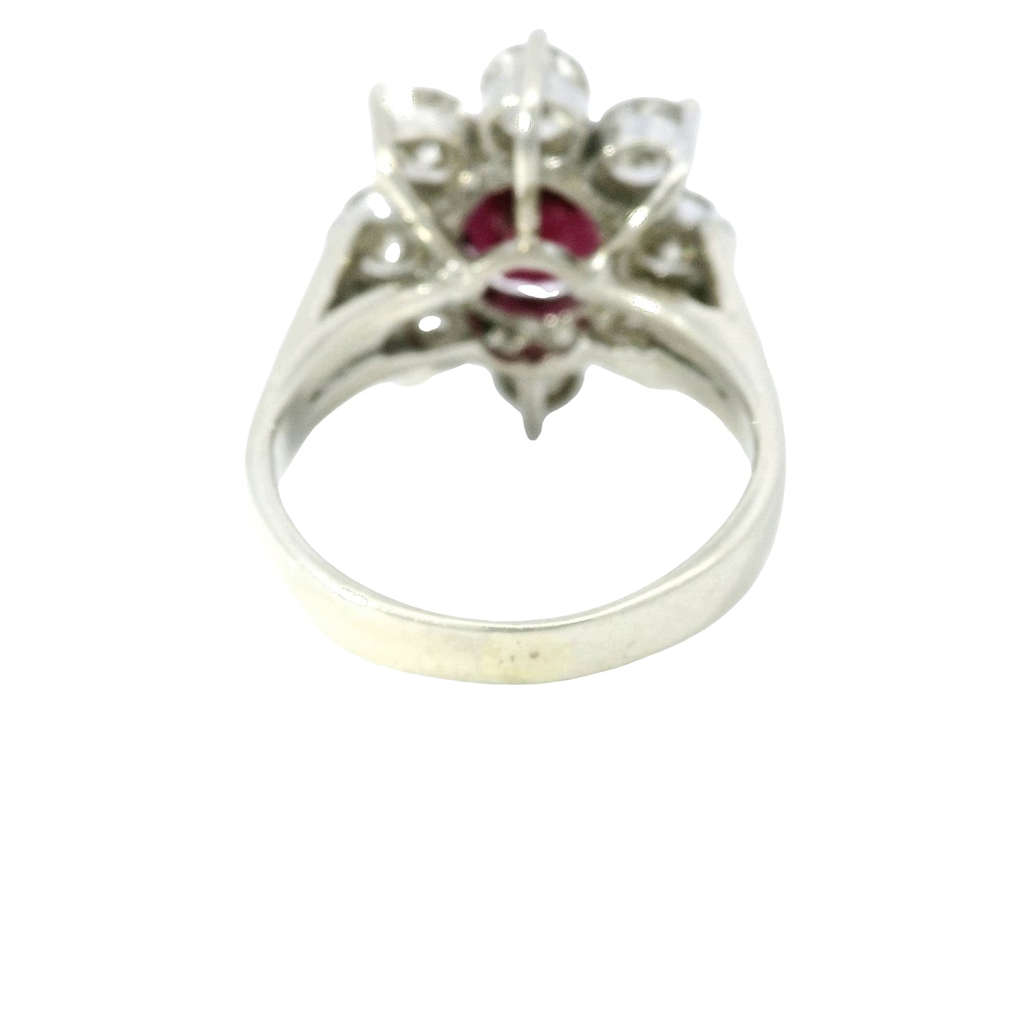 14k White Gold 2.15cts Tourmaline & 2.28cts Round Brilliant Diamond Flower Ring