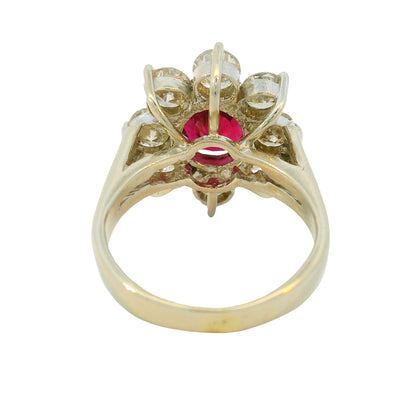 14k White Gold 2.15cts Tourmaline & 2.28cts Round Brilliant Diamond Flower Ring