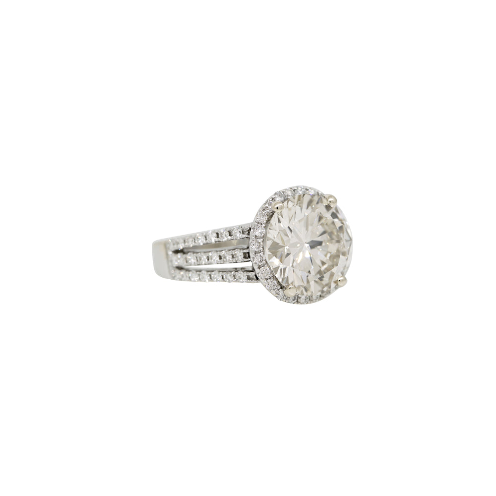 GIA 18k White Gold Natural 4.49 Carat Round Brilliant Diamond Engagement Ring