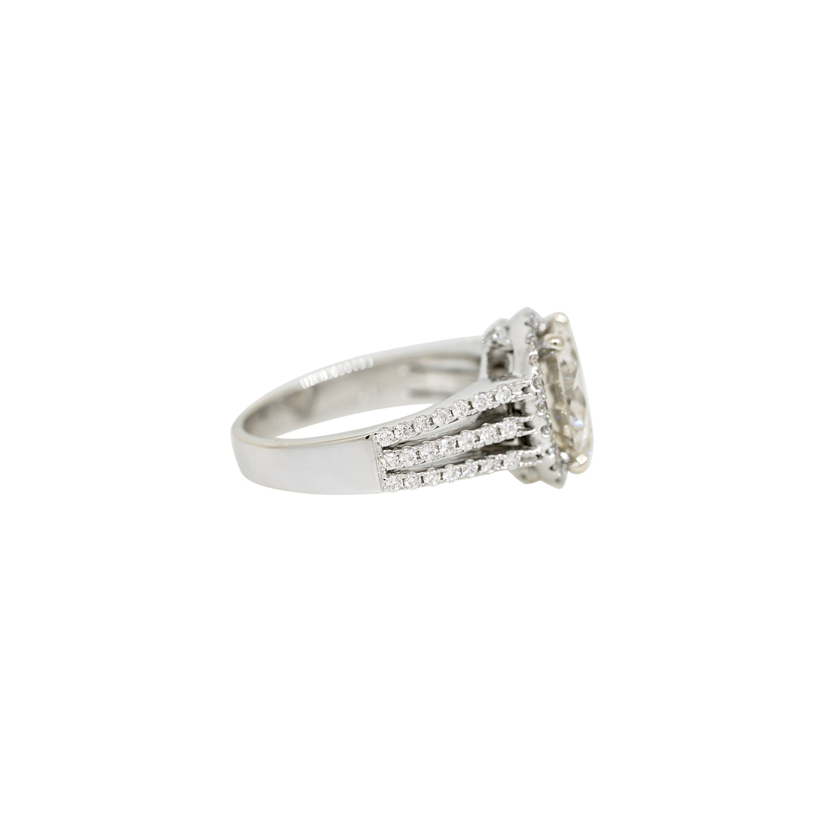 GIA 18k White Gold Natural 4.49 Carat Round Brilliant Diamond Engagement Ring