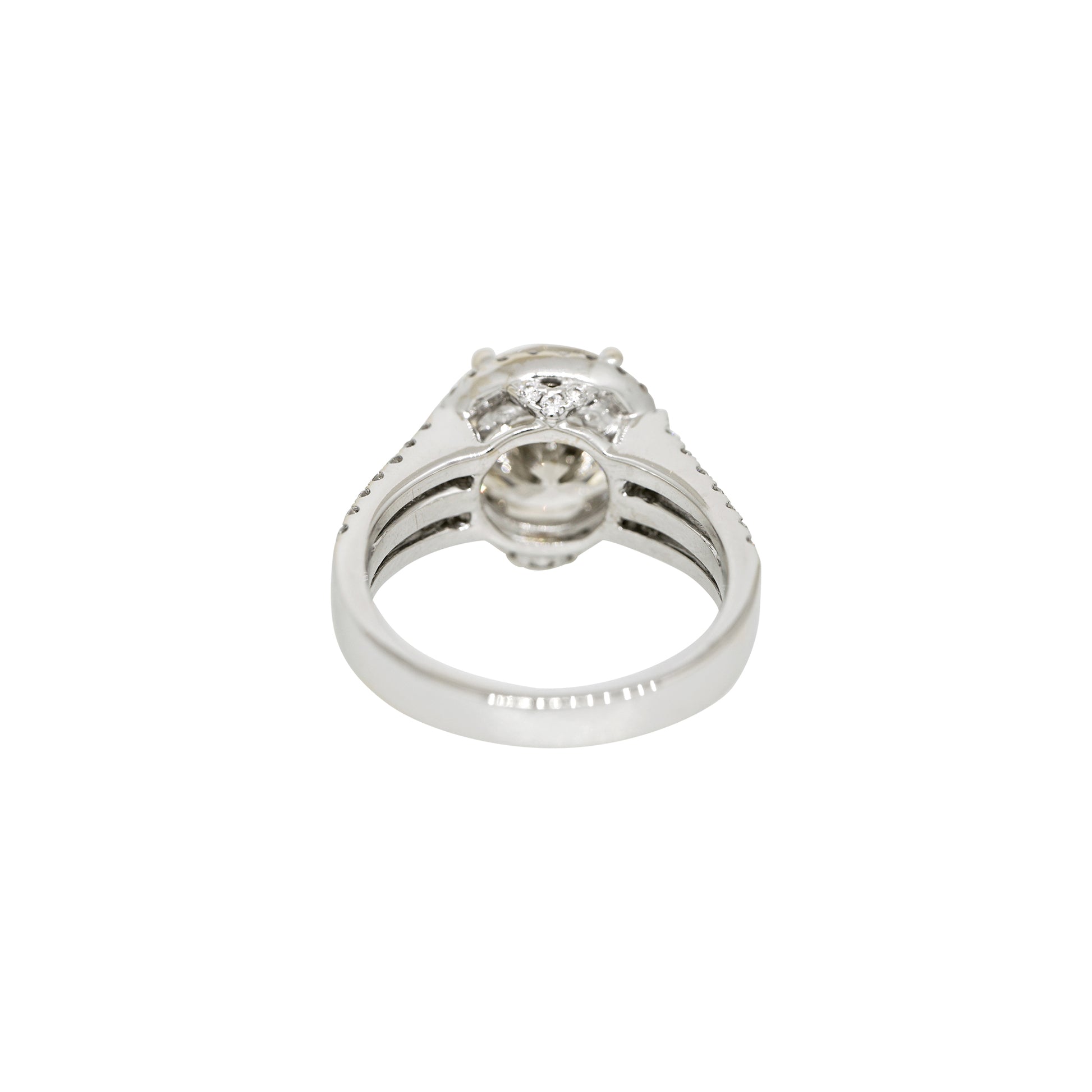 GIA 18k White Gold Natural 4.49 Carat Round Brilliant Diamond Engagement Ring