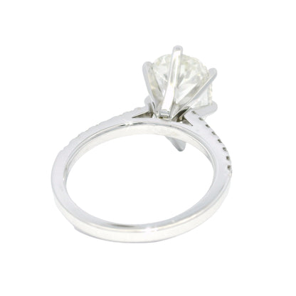 18k White Gold Natural 3.61 Carat Pear Shaped Diamond Engagement Ring