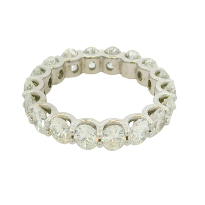 Natural 5.04 Carat Oval Cut Diamond 14-Karat Eternity Band