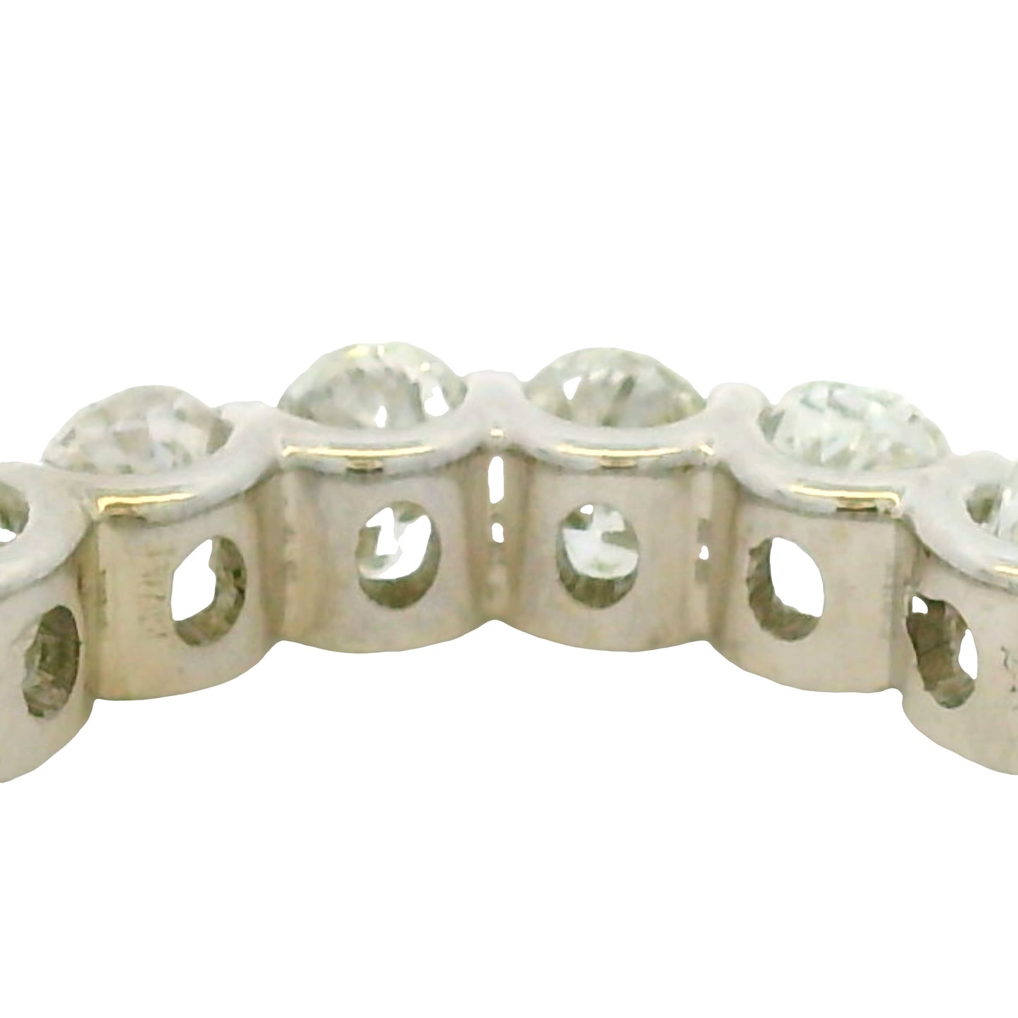 Natural 5.04 Carat Oval Cut Diamond 14-Karat Eternity Band